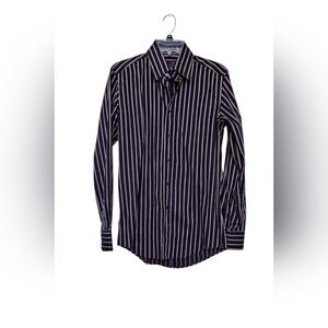 Zara Dress Shirt Striped Button Up Slim Office Corpcore Whimsical Artsy Men's M